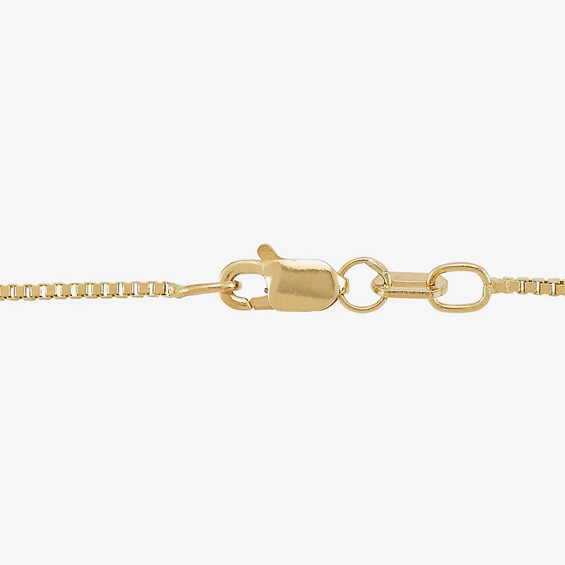 Womens 10K Gold 18 Inch Box Chain Necklace
