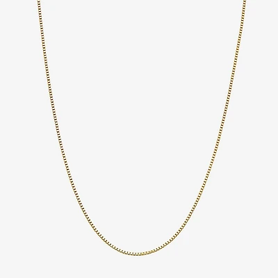 Womens 10K Gold 18 Inch Box Chain Necklace