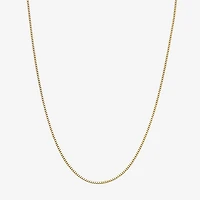 Womens 10K Gold 18 Inch Box Chain Necklace
