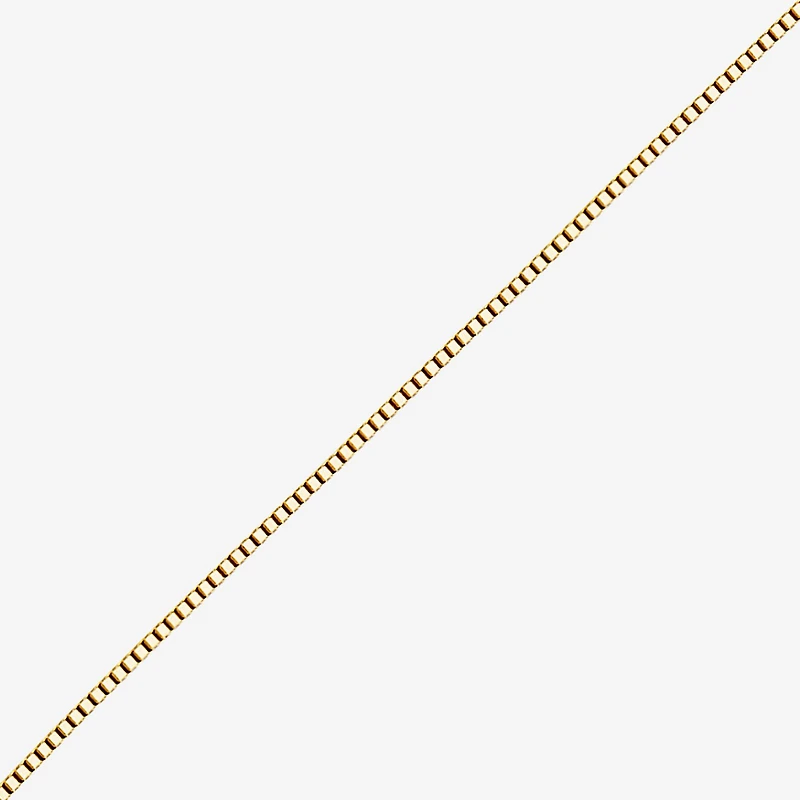 Womens 10K Gold 18 Inch Box Chain Necklace
