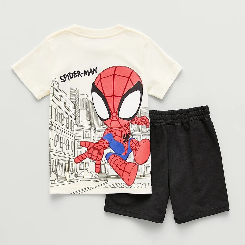 Disney Collection Little & Big Kid Boys Marvel Spiderman 2-pc. Short Set