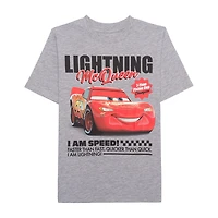 Disney Collection Boys Round Neck Short Sleeve Classic Fit Cars Graphic T-Shirt