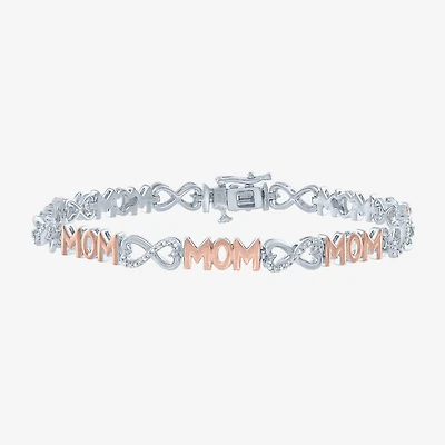 G-H / Si2-I1 Womens 1/10 CT. T.W. Lab Grown White Diamond 14k Rose Gold Over Brass 7.5 Inch Tennis Bracelet
