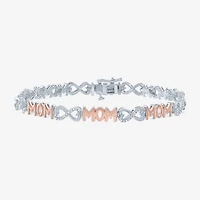 G-H / Si2-I1 Womens 1/10 CT. T.W. Lab Grown White Diamond 14k Rose Gold Over Brass 7.5 Inch Tennis Bracelet