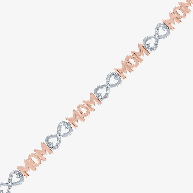 G-H / Si2-I1 Womens 1/10 CT. T.W. Lab Grown White Diamond 14k Rose Gold Over Brass 7.5 Inch Tennis Bracelet