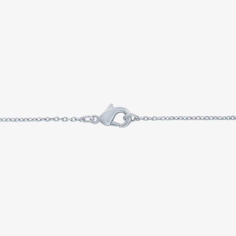 Cross (G-H / Si2-I1) Womens 1 CT. T.W. Lab Grown White Diamond Pure Silver Over Brass Cross 18 Inch Pendant Necklace