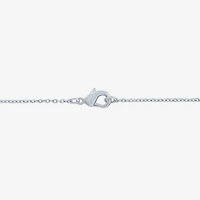 Cross (G-H / Si2-I1) Womens 1 CT. T.W. Lab Grown White Diamond Pure Silver Over Brass Cross 18 Inch Pendant Necklace