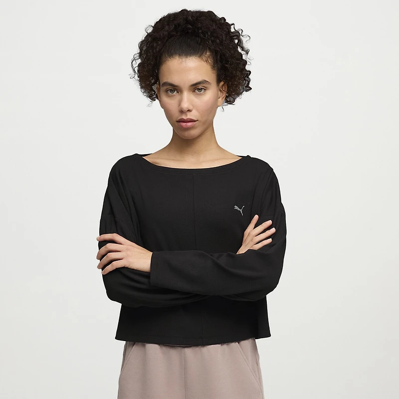 PUMA Womens Crew Neck Long Sleeve Active T-Shirt
