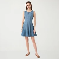 RM Rebecca Minkoff Womens Crew Neck Sleeveless A-Line Dress