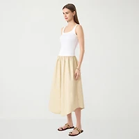 RM Rebecca Minkoff Womens Sleeveless Scoop Neck Midi Drop Waist Dress