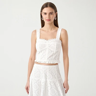 RM Rebecca Minkoff Womens Sweetheart Neck Sleeveless Blouse