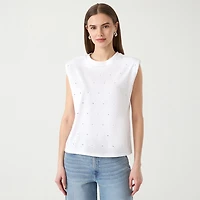 RM Rebecca Minkoff Womens Crew Neck Sleeveless T-Shirt