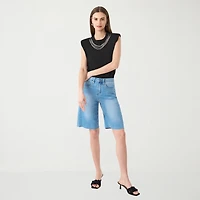 RM Rebecca Minkoff Womens Crew Neck Short Sleeve Tank Top
