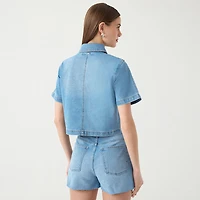 RM Rebecca Minkoff Womens Embellished Button Front Shirt