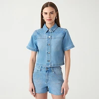 RM Rebecca Minkoff Womens Embellished Button Front Shirt