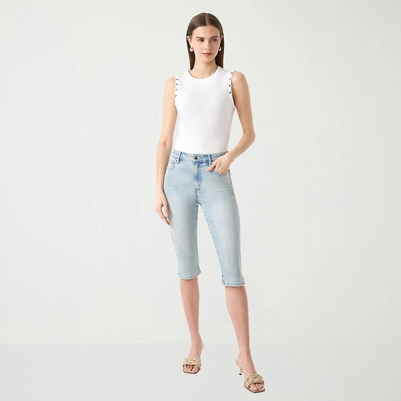 RM Rebecca Minkoff Womens Skinny Mid Rise Capri Pant