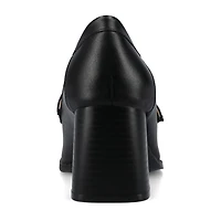 Journee Collection Aisha Womens Square Closed Toe Stacked Heel Pumps
