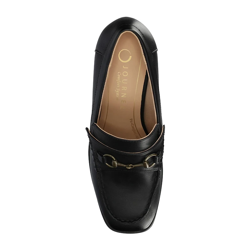 Journee Collection Aisha Womens Square Closed Toe Stacked Heel Pumps