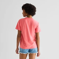 Minnie Varsity Boyfriend Tee Womens Juniors Crew Neck Short Sleeve Loose Fit Mouse Graphic T-Shirt