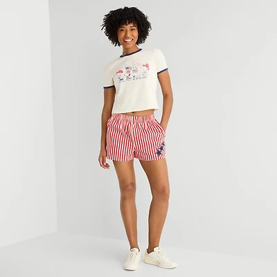 Americana Womens Juniors Pull-On Short