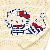 Americana Juniors Womens Crew Neck Long Sleeve Hello Kitty Pullover Sweater
