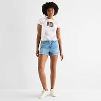 Jerry Leigh John Deer Baby Tee Womens Juniors Crew Neck Short Sleeve Regular Fit Graphic T-Shirt