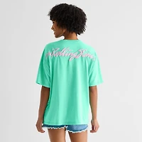Rolling Stones Oversized Tee Womens Juniors Crew Neck Short Sleeve Regular Fit Graphic T-Shirt