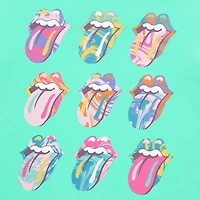 Rolling Stones Oversized Tee Womens Juniors Crew Neck Short Sleeve Regular Fit Graphic T-Shirt
