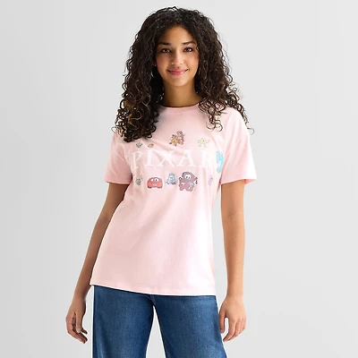 Pixar Boyfriend Tee Womens Juniors Crew Neck Short Sleeve Regular Fit Graphic T-Shirt