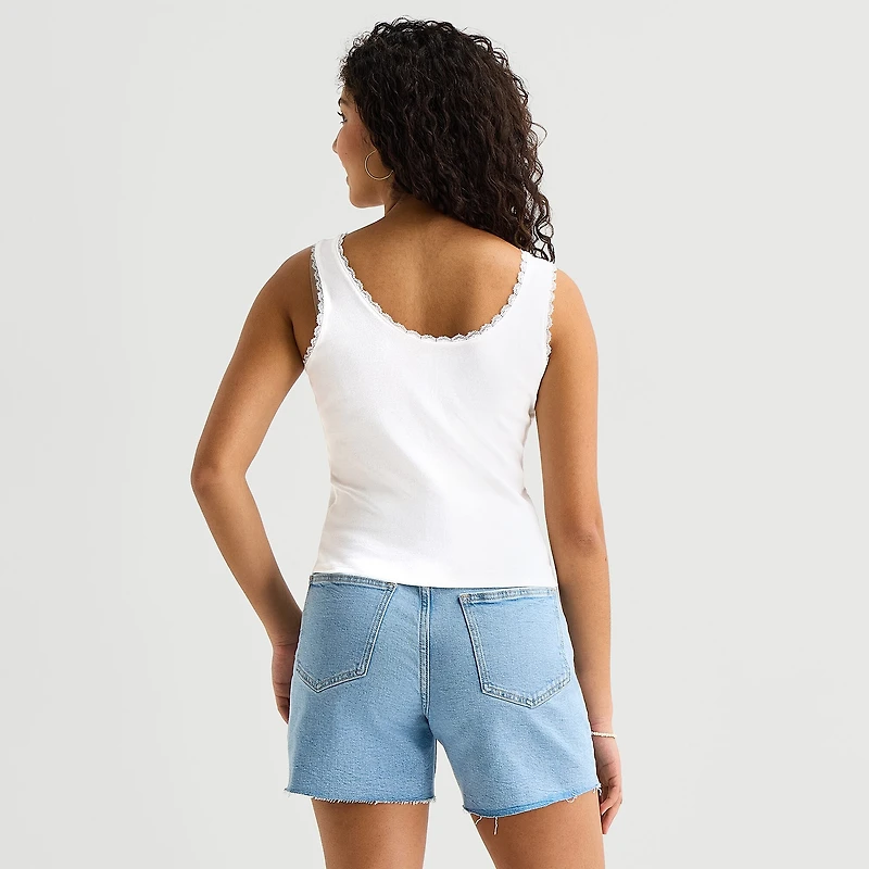 Womens Juniors Scoop Neck Sleeveless MTV Tank Top