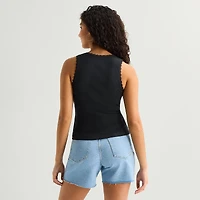 Womens Juniors U Neck Sleeveless Peanuts Tank Top