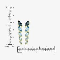 Limited Quantities! Womens Genuine Blue Topaz 14K Gold Over Silver Drop Earrings