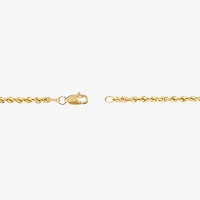 Womens 10K Gold Inch Hollow Rope Chain Bracelet