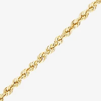 Womens 10K Gold Inch Hollow Rope Chain Bracelet