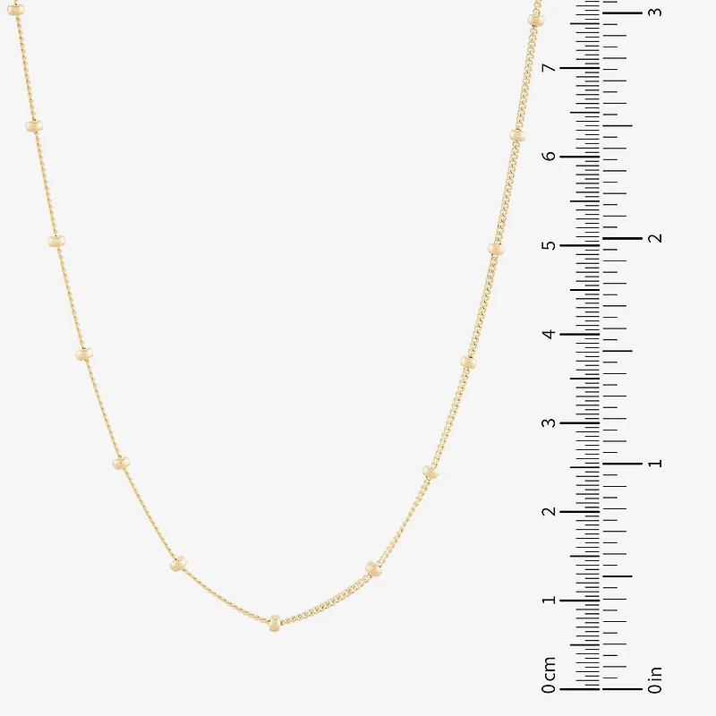 Gold Addiction Womens 10K Gold 16 Inch Curb Chain Necklace