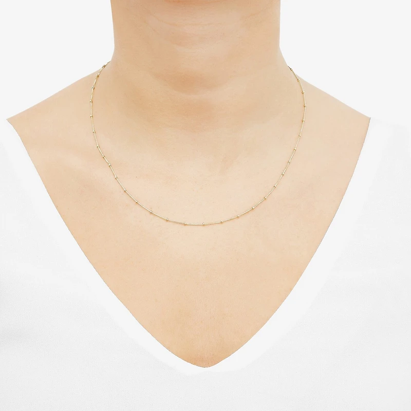 Gold Addiction Womens 10K Gold 16 Inch Curb Chain Necklace