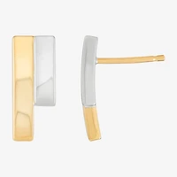 Gold Addiction 10K Two Tone Gold 14.8mm Stud Earrings