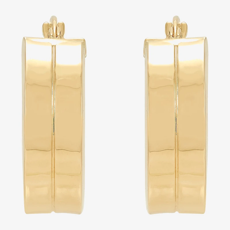 Made in Italy Womens 10K Gold 21mm Hoop Earrings
