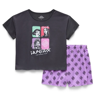 Little & Big Kid Girls KPop Demon Hunters Crew Neck Short Sleeve 2-pc. Pajama Set