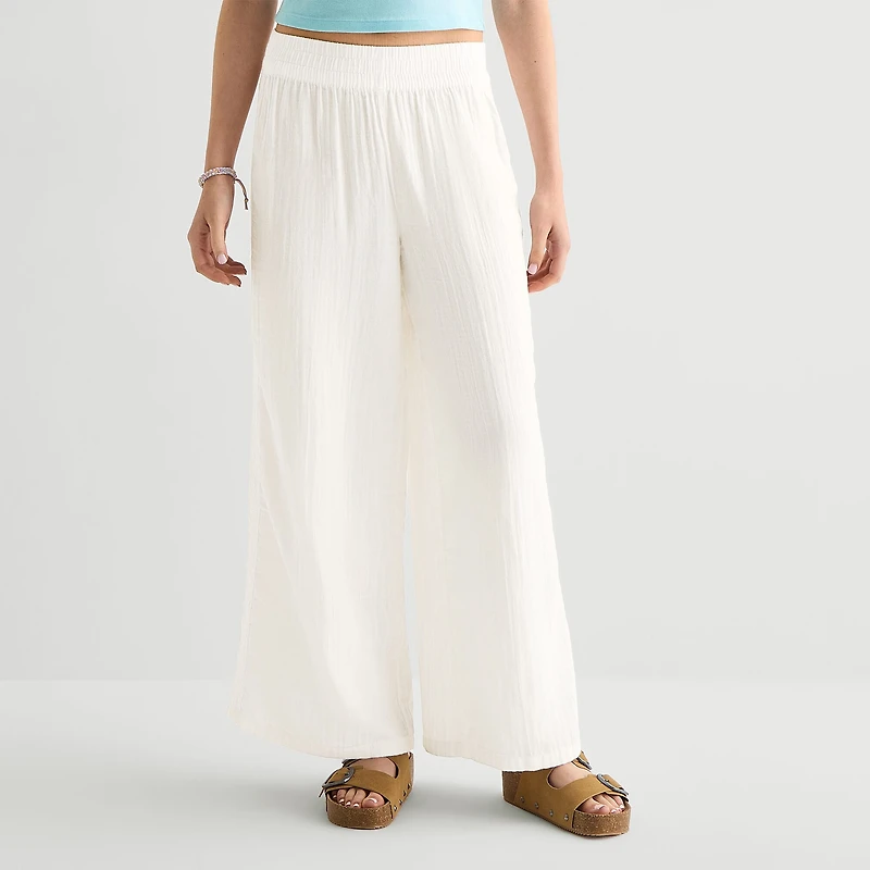 Arizona Womens Juniors Flare Mid Rise Pull-On Pant