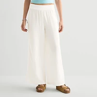 Arizona Womens Juniors Flare Mid Rise Pull-On Pant