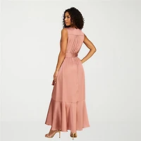 Premier Amour Womens V Neck Sleeveless Maxi Dress