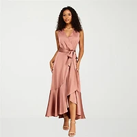 Premier Amour Womens V Neck Sleeveless Maxi Dress