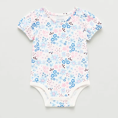 Okie Dokie Baby Girls Round Neck Short Sleeve Bodysuit