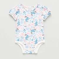 Okie Dokie Baby Girls Round Neck Short Sleeve Bodysuit