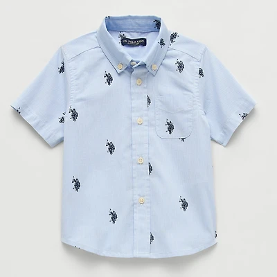 U.S. Polo Assn. Toddler Boys Short Sleeve Regular Fit Button-Down Shirt