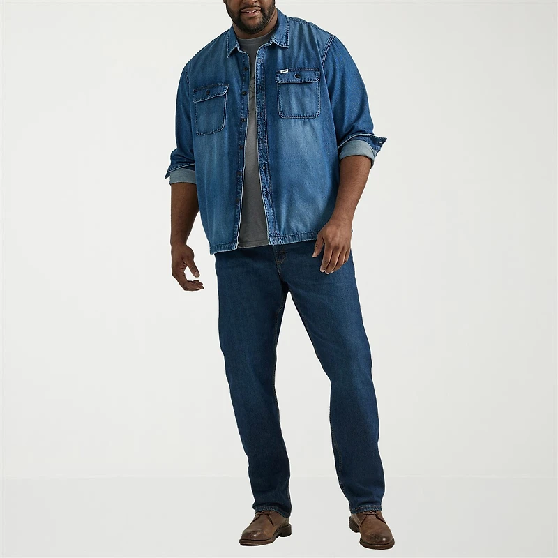Lee Legendary Denim Big and Tall Mens Stretch Fabric Relaxed Fit Jeans