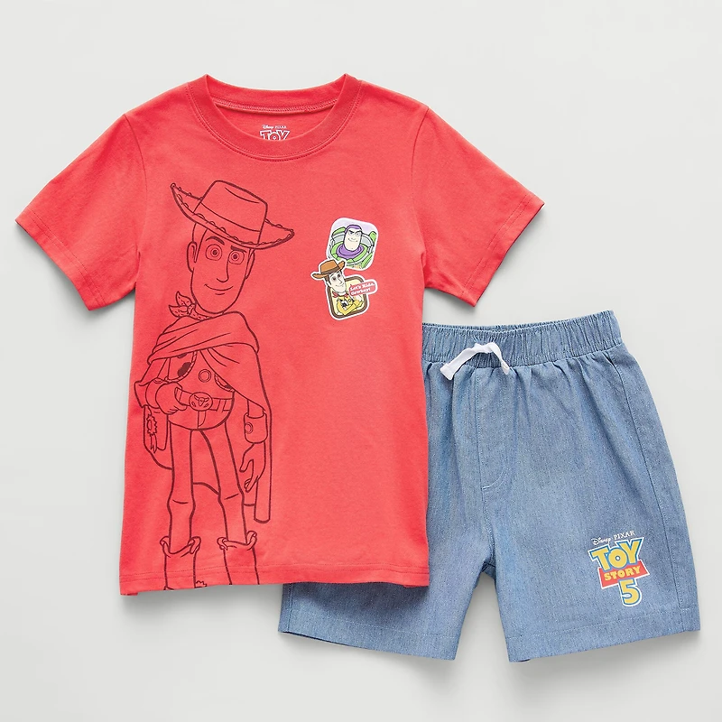 Disney Collection Little & Big Kid Boys Toy Story Woody 2-pc. Short Set