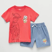 Disney Collection Little & Big Kid Boys Toy Story Woody 2-pc. Short Set