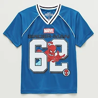 Disney Collection Little & Big Kid Boys V Neck Short Sleeve Regular Fit Marvel Spiderman Graphic T-Shirt
